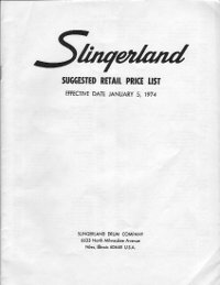 Slingerland 1974 Pricelist